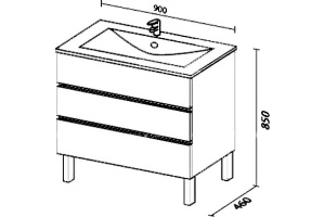 Тумба под раковину Sanvit Авеню-3 90 белый глянец - 3