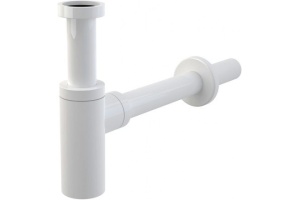 Сифон для умывальника DN32 DESIGN цельнометаллический, круглый, белый, A400B (A400B)