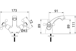 Смеситель для раковины Milardo Duplex DUPSB01M01 - 3