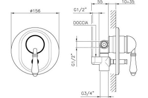 Смеситель Nicolazzi Signal 3460 CR 76 для ванны с душем - 3