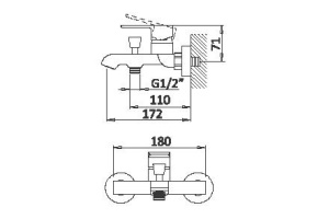 Смеситель для ванны Cezares Nautic белый, матовый (NAUTIC-VM-BIO) - 2