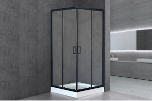 Душевой уголок Royal Bath HP 80х80 с поддоном профиль черный стекло прозрачное - 2
