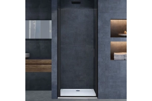 Душевая дверь в нишу Vincea Alpha 60х195 профиль черный стекло прозрачное