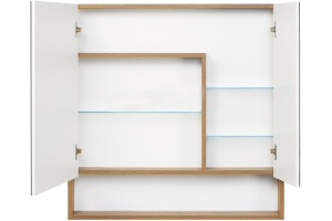 Зеркало-шкаф Aquaton Сканди 90 белый - светлое дерево - 2