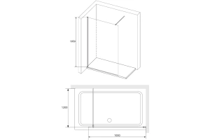 Душевая перегородка RGW Walk In WA-010B 100х195 профиль черный стекло матовое - 3
