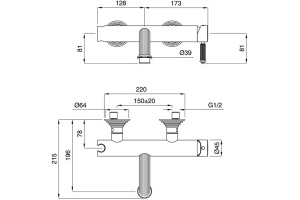 Смеситель для ванны Cezares OLIMP бронза (OLIMP-VM-02-L) - 2