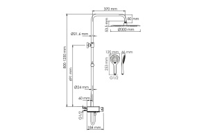 Душевая система WasserKraft 30 с термостатом хром - белый - 3