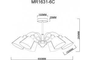 Люстра на штанге MyFar Amber MR1631-6C - 3