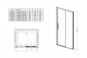 Душевая дверь Vincea Soft 150 хром стекло прозрачное - 2