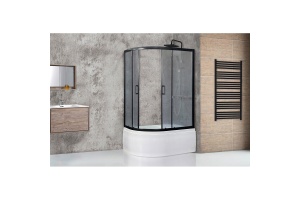 Душевой уголок Royal Bath 120x80 R профиль черный стекло матовое - 2