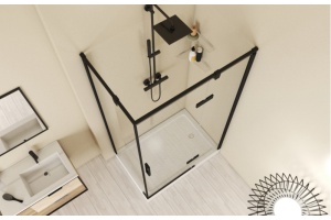 Душевой уголок Bravat Blackline 120х80х195, R - 3