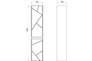 Пенал ASB-Mebel Диана 35 Gray серый | дуб - 2