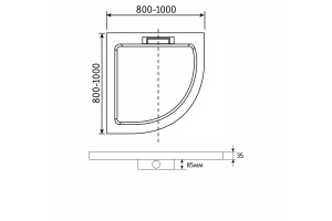 Экран для поддона RGW NB/STYLE боковой 16230412-10 - 2