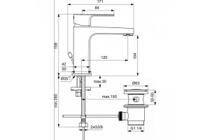 Смеситель для раковины Ideal Standard Cerafine D хром - серый - 2