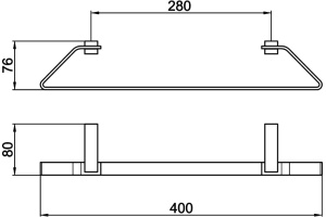 Полотенцедержатель Webert Wolo WO500501015 40 см, хром - 3