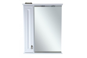 Лувр - 60 Зеркало со шкафчиком, лев., белое