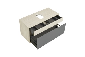 Тумба под раковину Aquaton Лофт Урбан 100 светлое дерево-серый - 3