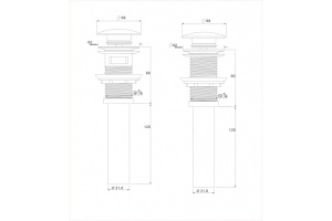 Донный клапан для раковины WeltWasser WW PP GL-CR хром (10000010240) - 3