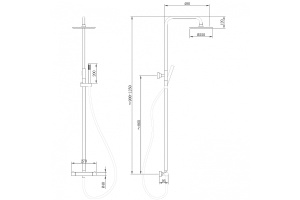 Душевая стойка Abber Wasser Kreis с термостатом розовое золото - 2