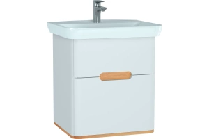 Тумба с раковиной VitrA Sento 65 с LED подсветкой матовый белый