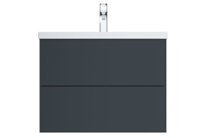 M90FHX07522GM GEM, База под раковину, подвесная, 75 см, 2 ящика push-to-open, графит матовый