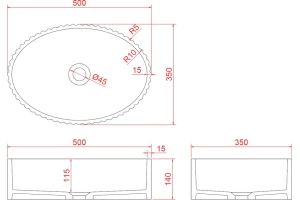 Раковина накладная Armadi Art Canale 50 глянец черный - 3