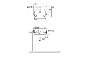 Kerasan Flo раковина 50х40 с 1 отверстием под смеситель, цвет белый - 2