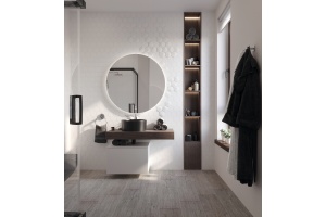 Мебель для ванной STWORKI Ольборг 100 столешница дуб карпентер, без отверстий, с тумбой 60, с раковиной BOCCHI Vessel черной - 2