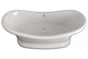 Ванна из искусственного камня Фэма Габриэлла белая на подиуме