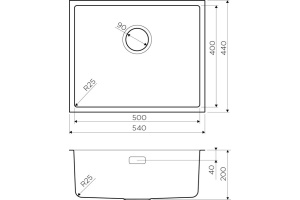 Мойка кухонная Omoikiri Tadzava 54-U-IN нержавеющая сталь - 3