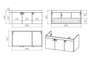 Тумба с раковиной Misty Сахара 90 белая глянцевая - 3