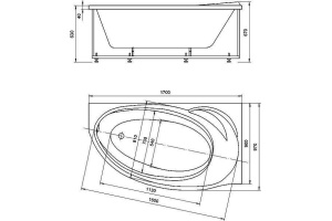 Акриловая ванна Aquatek Бетта 170x95 см BET170-0000139, белый - 2