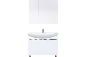 Мебель для ванной Misty Лаванда 80 белая эмаль, прямая