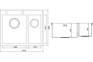Металлическая мойка Seaman SMV-575D (SMV-Z-575DR.B) - 2