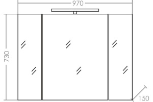 Зеркало-шкаф СанТа Стандарт 100 фацет, свет - 2