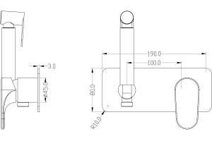 Гигиенический душ Boheme Spectre 457-G С ВНУТРЕННЕЙ ЧАСТЬЮ, со смесителем, золото - 2