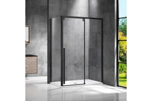 Боковая стенка Vincea Lugano 80х195 черная стекло прозрачное - 2