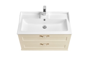 Тумба с раковиной подвесная Aquaton Леон 80 бежевый - 3