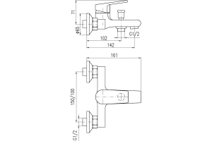 Смеситель для ванны с душем Rav Slezak Colorado белый - хром - 2
