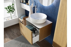 Тумба с раковиной STWORKI Ноттвиль 60 дуб верона, с отверстием под смеситель - 3