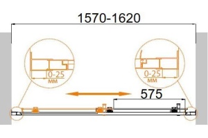 Душевая дверь в нишу Cezares Molveno BF 1 160 C Cr IV - 3