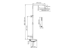 Душевая система WasserKraft 30 с термостатом черный матовый  - 3