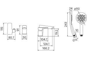 Смеситель Iddis Cloud CLOWG30i07 на борт ванны - 3