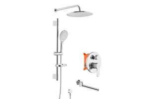 Swedbe Platta Душевой комплект со встроен.смесит. (с монтаж.боксом), верхн.душ. и повор.изливом 5542