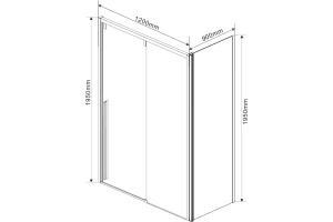 Боковая стенка Vincea Lugano 90х195 хром стекло прозрачное - 3