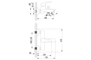 Смеситель для ванны Lemark plus Strike хром (LM1102C) - 2