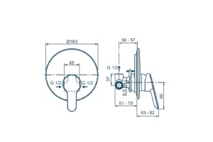 BD125AA Set ALPHA 4 в 1 (A7184AA + B961368AA + A2403AA + BC807AA ) смеситель для душа - 2