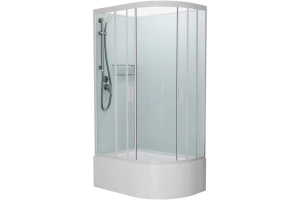 Душевая кабина Frank 120х80 левая белая стекло прозрачное