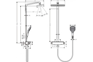 27286000 HG Raindance Select Showerpipe 360  1jet душевая система EcoSmart - 2