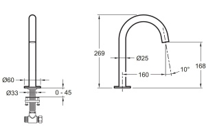 Излив Jacob Delafon Grands Boulevards для раковины E25387-CP - 2